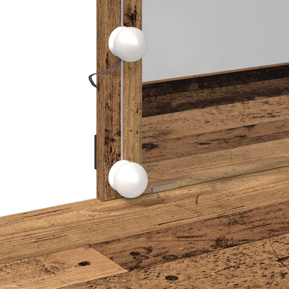 Produktbild för Smyckebord Gammalt trä 100 x 40 x 130 cm Konstruerat trä