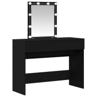 Produktbild för Smyckebord med låda Svart Ek 100 x 40 x 130 cm Konstruerat trä
