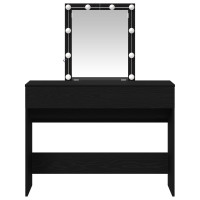Produktbild för Smyckebord med låda Svart Ek 100 x 40 x 130 cm Konstruerat trä