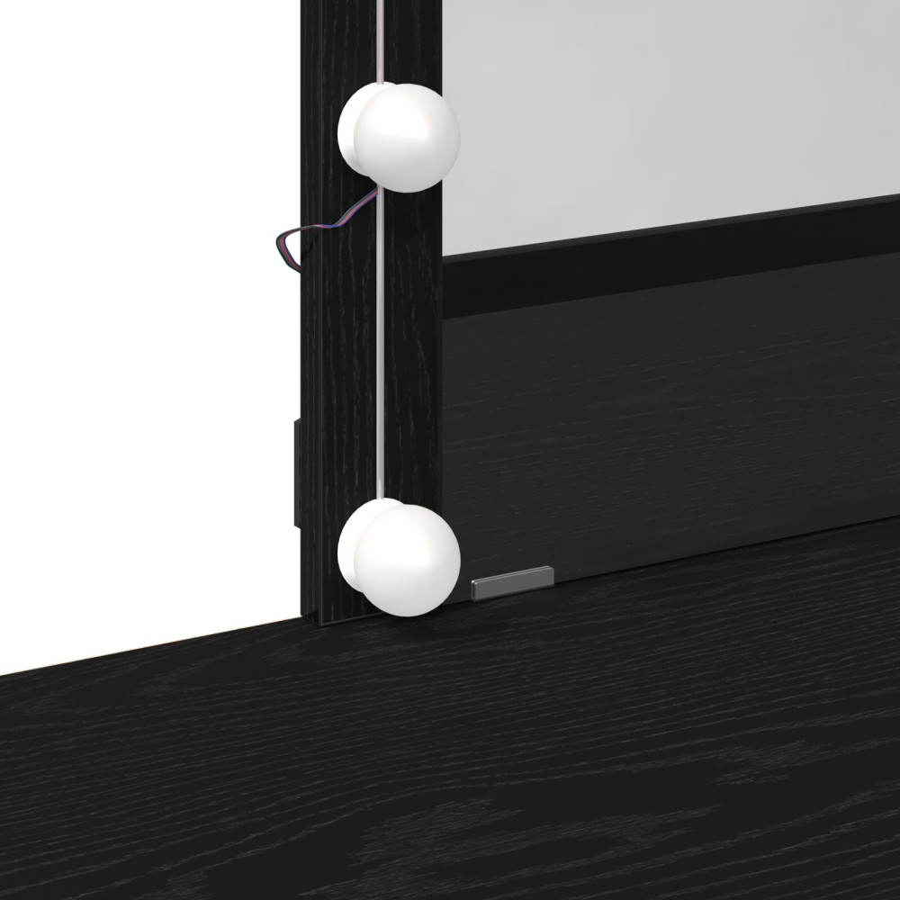 Produktbild för Smyckebord med låda Svart Ek 100 x 40 x 130 cm Konstruerat trä