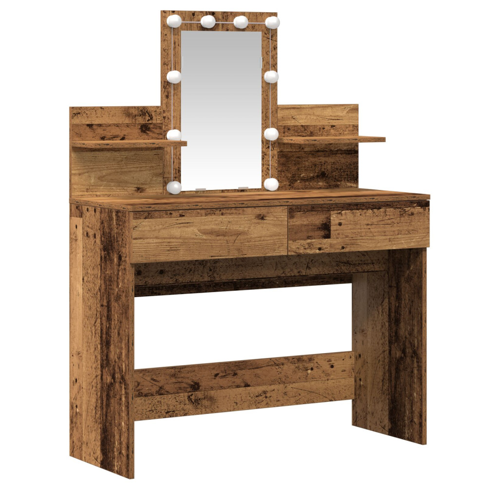 Produktbild för Smyckebord Gammalt trä 100 x 40 x 130 cm Konstruerat trä