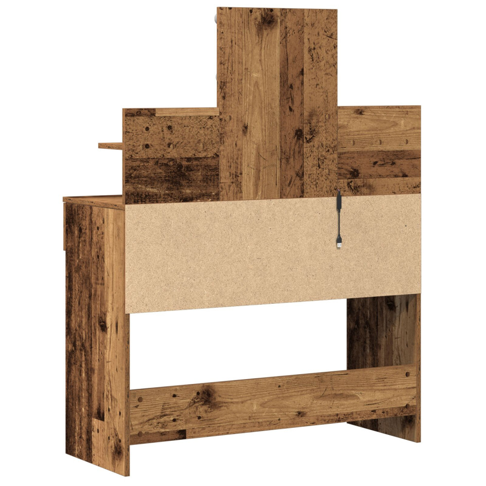 Produktbild för Smyckebord Gammalt trä 100 x 40 x 130 cm Konstruerat trä