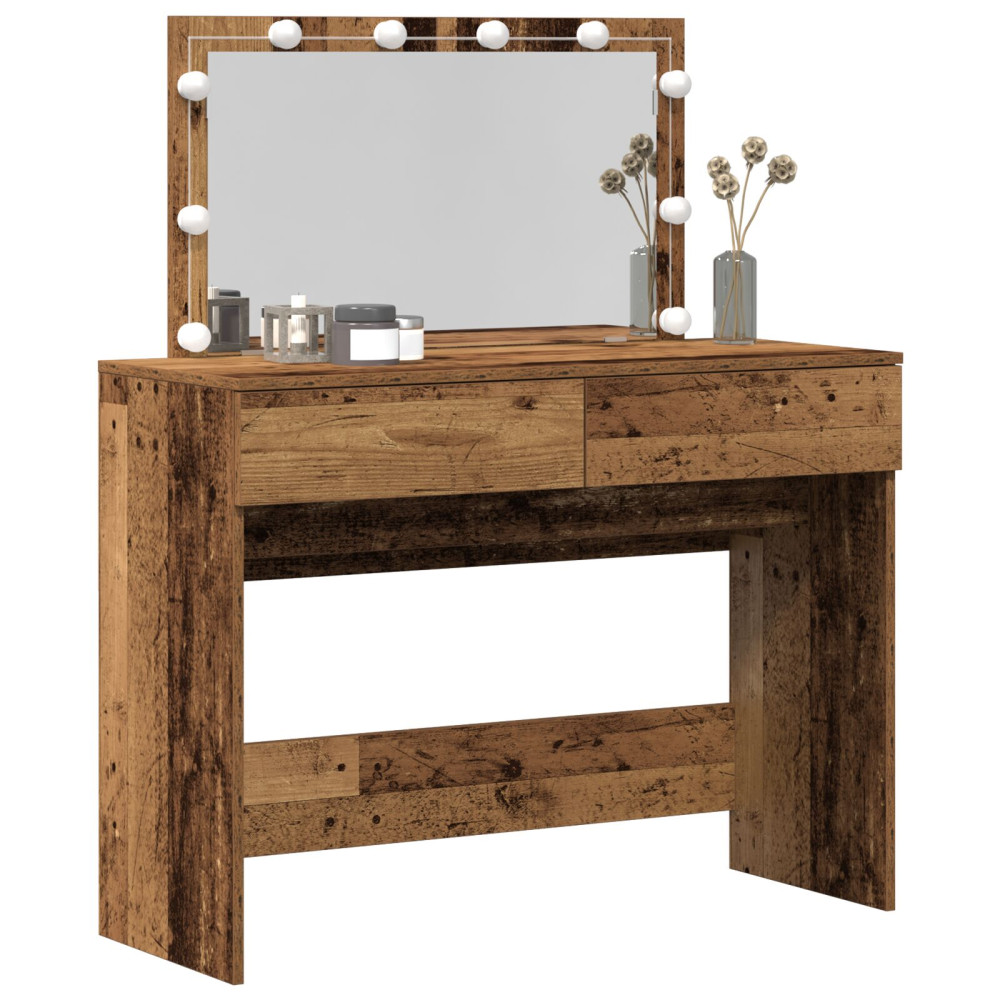 Produktbild för Smyckebord Gammalt trä 100 x 40 x 120 cm Konstruerat trä