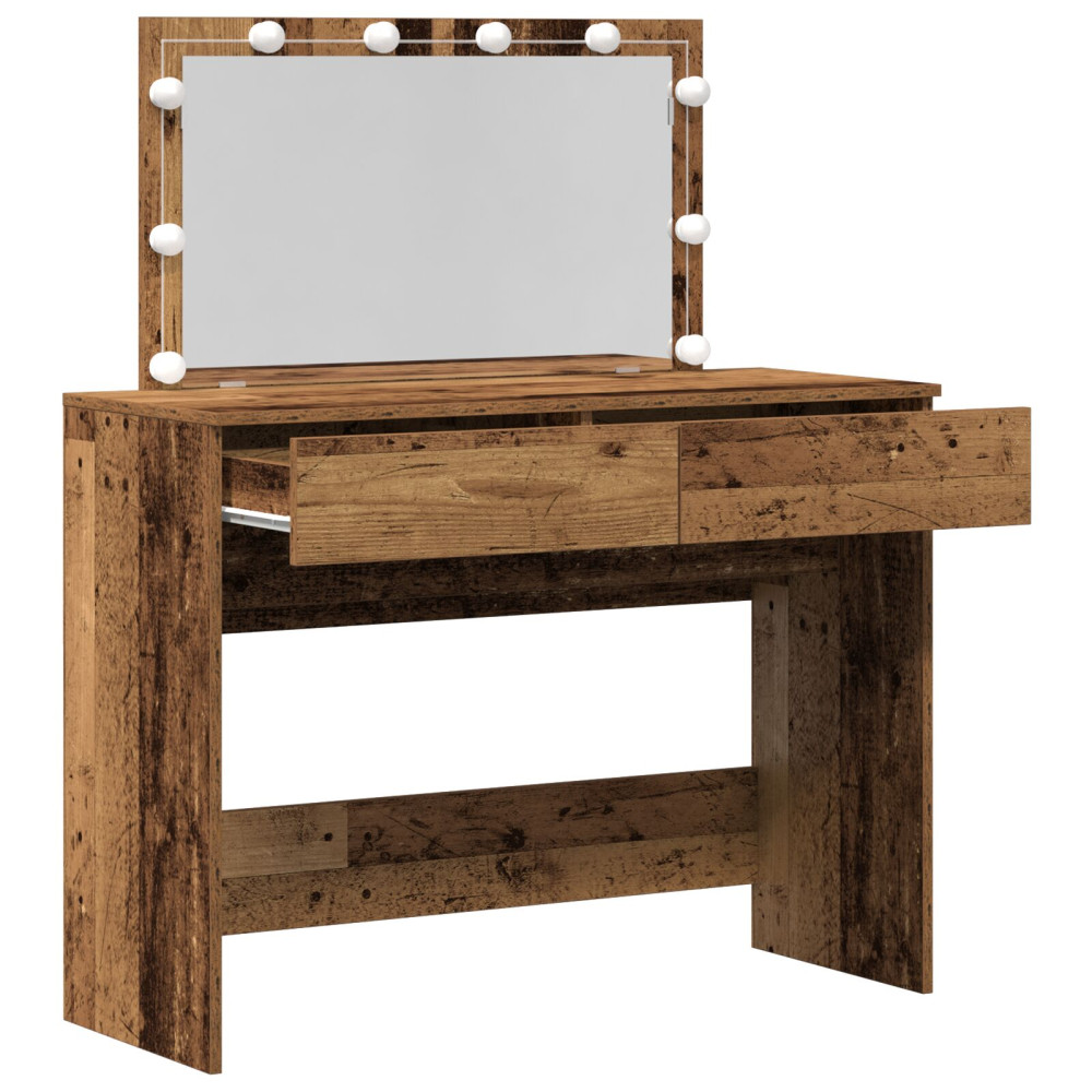 Produktbild för Smyckebord Gammalt trä 100 x 40 x 120 cm Konstruerat trä