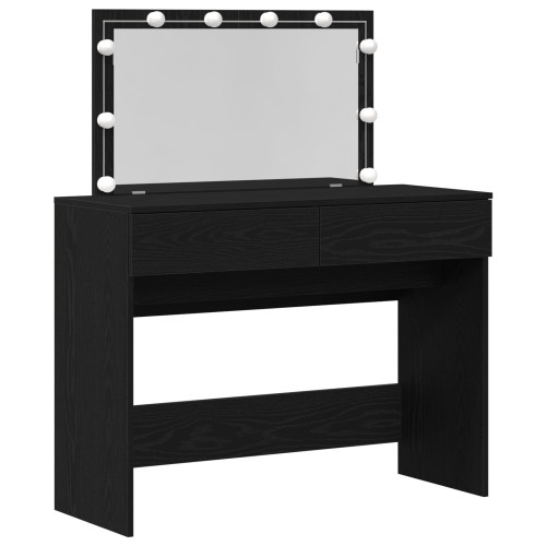 vidaXL Smyckebord med låda Svart Ek 100 x 40 x 120 cm Konstruerat trä