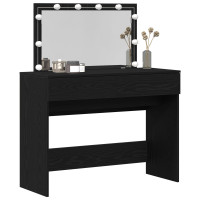 Produktbild för Smyckebord med låda Svart Ek 100 x 40 x 120 cm Konstruerat trä