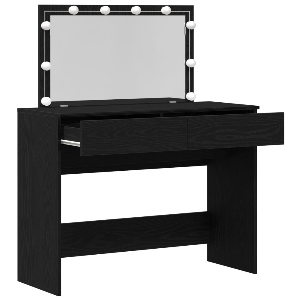 Produktbild för Smyckebord med låda Svart Ek 100 x 40 x 120 cm Konstruerat trä