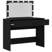 Produktbild för Smyckebord med låda Svart Ek 100 x 40 x 120 cm Konstruerat trä
