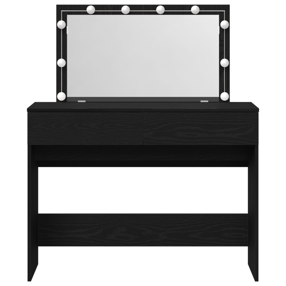 Produktbild för Smyckebord med låda Svart Ek 100 x 40 x 120 cm Konstruerat trä