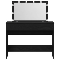 Produktbild för Smyckebord med låda Svart Ek 100 x 40 x 120 cm Konstruerat trä