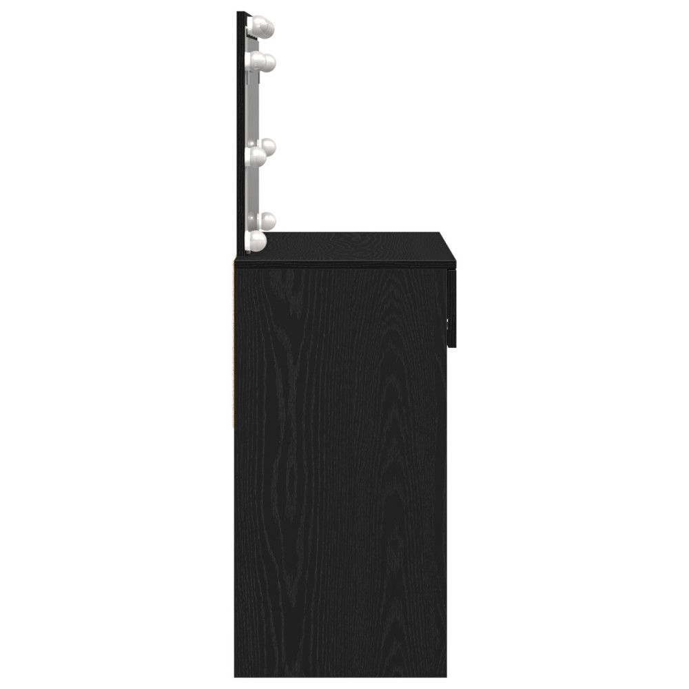 Produktbild för Smyckebord med låda Svart Ek 100 x 40 x 120 cm Konstruerat trä