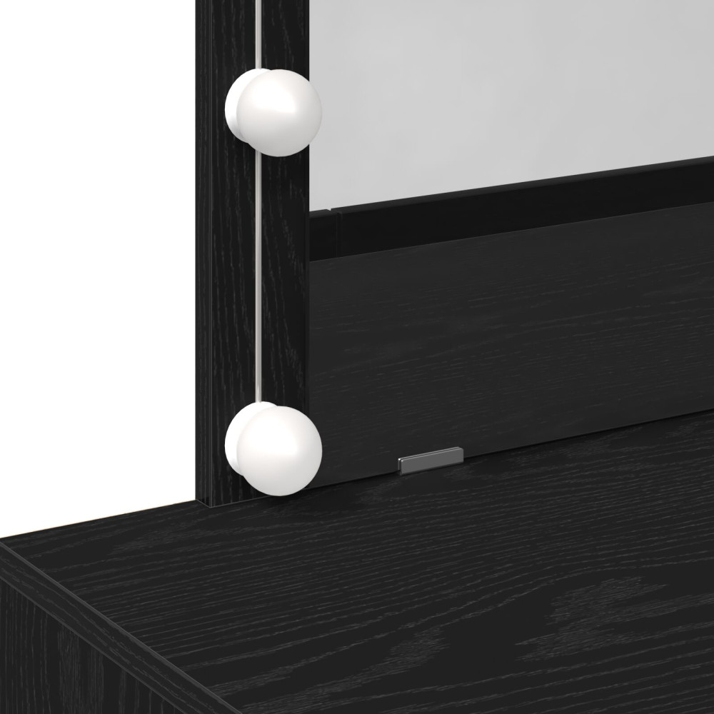 Produktbild för Smyckebord med låda Svart Ek 100 x 40 x 120 cm Konstruerat trä
