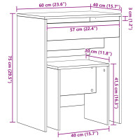 Produktbild för Sminkbord med låda Gammalt trä 60 x 40 x 75 cm Konstruerat trä