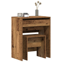 Produktbild för Sminkbord med låda Gammalt trä 60 x 40 x 75 cm Konstruerat trä