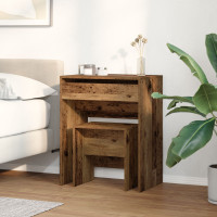 Produktbild för Sminkbord med låda Gammalt trä 60 x 40 x 75 cm Konstruerat trä