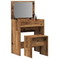 Produktbild för Sminkbord med låda Gammalt trä 60 x 40 x 75 cm Konstruerat trä