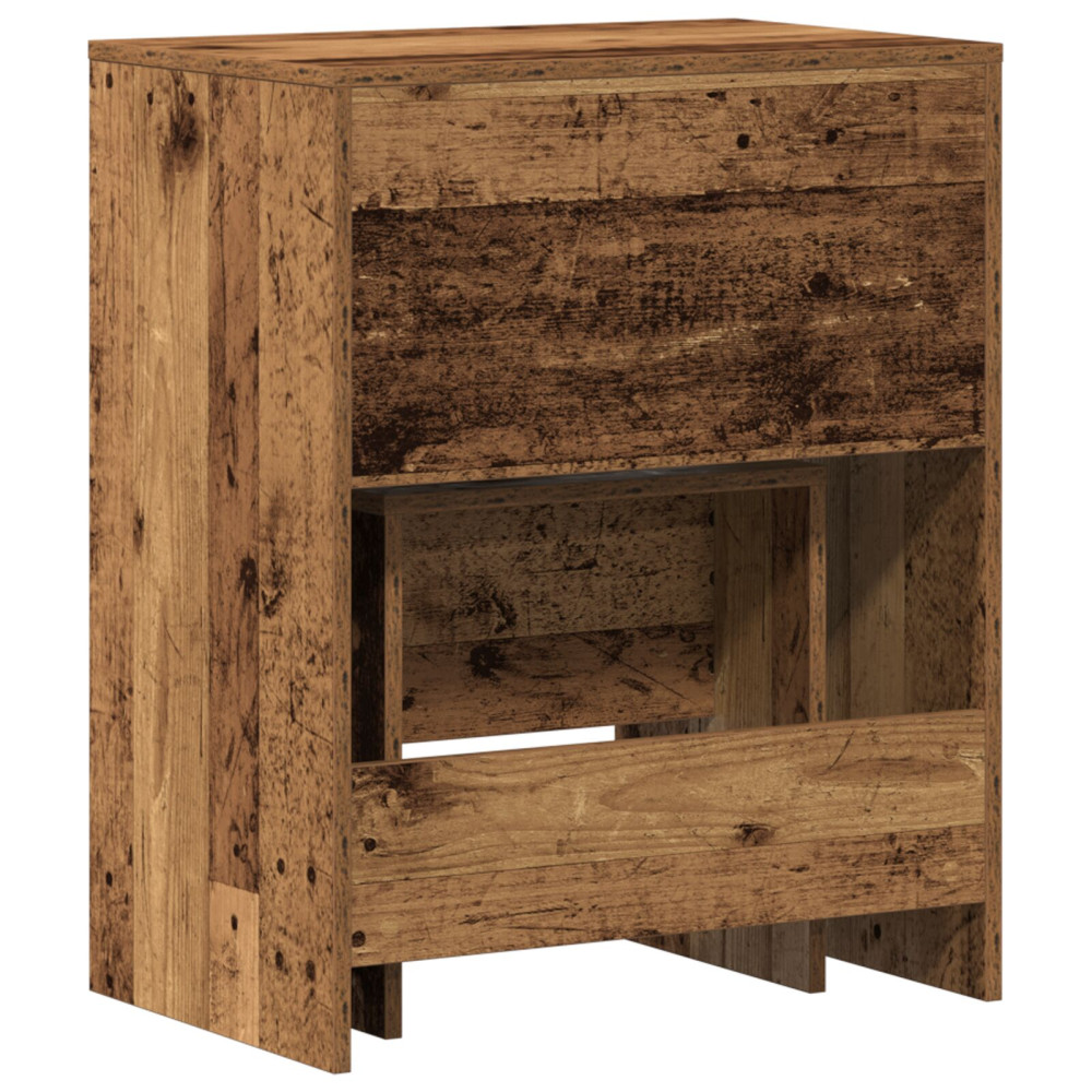 Produktbild för Sminkbord med låda Gammalt trä 60 x 40 x 75 cm Konstruerat trä