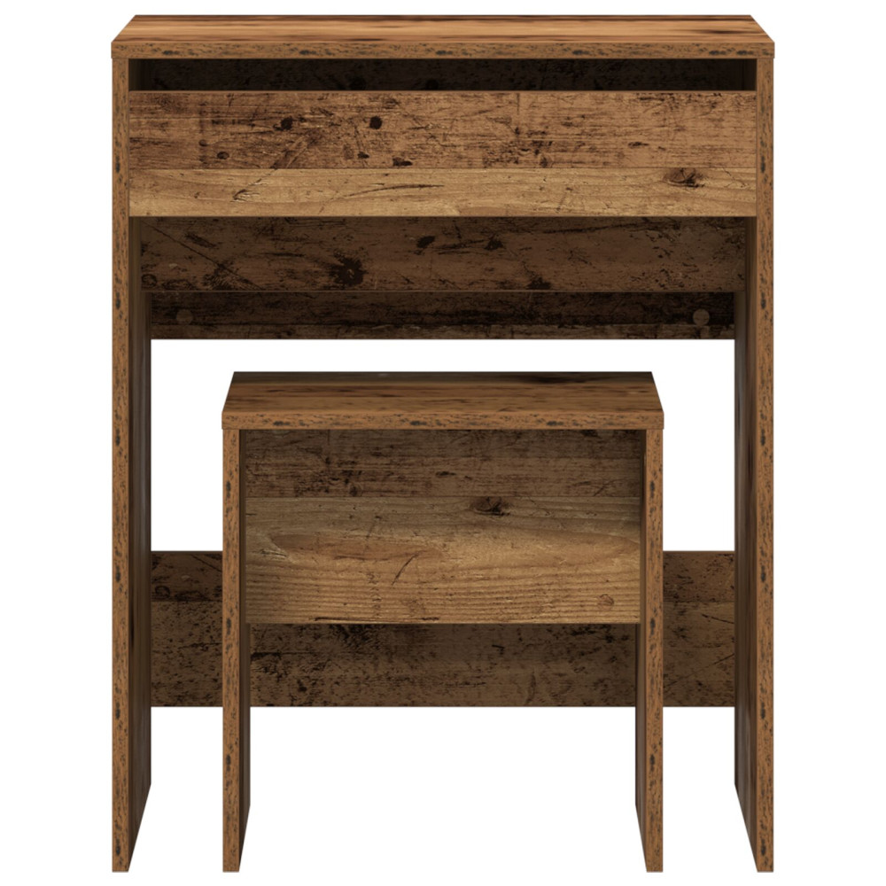 Produktbild för Sminkbord med låda Gammalt trä 60 x 40 x 75 cm Konstruerat trä