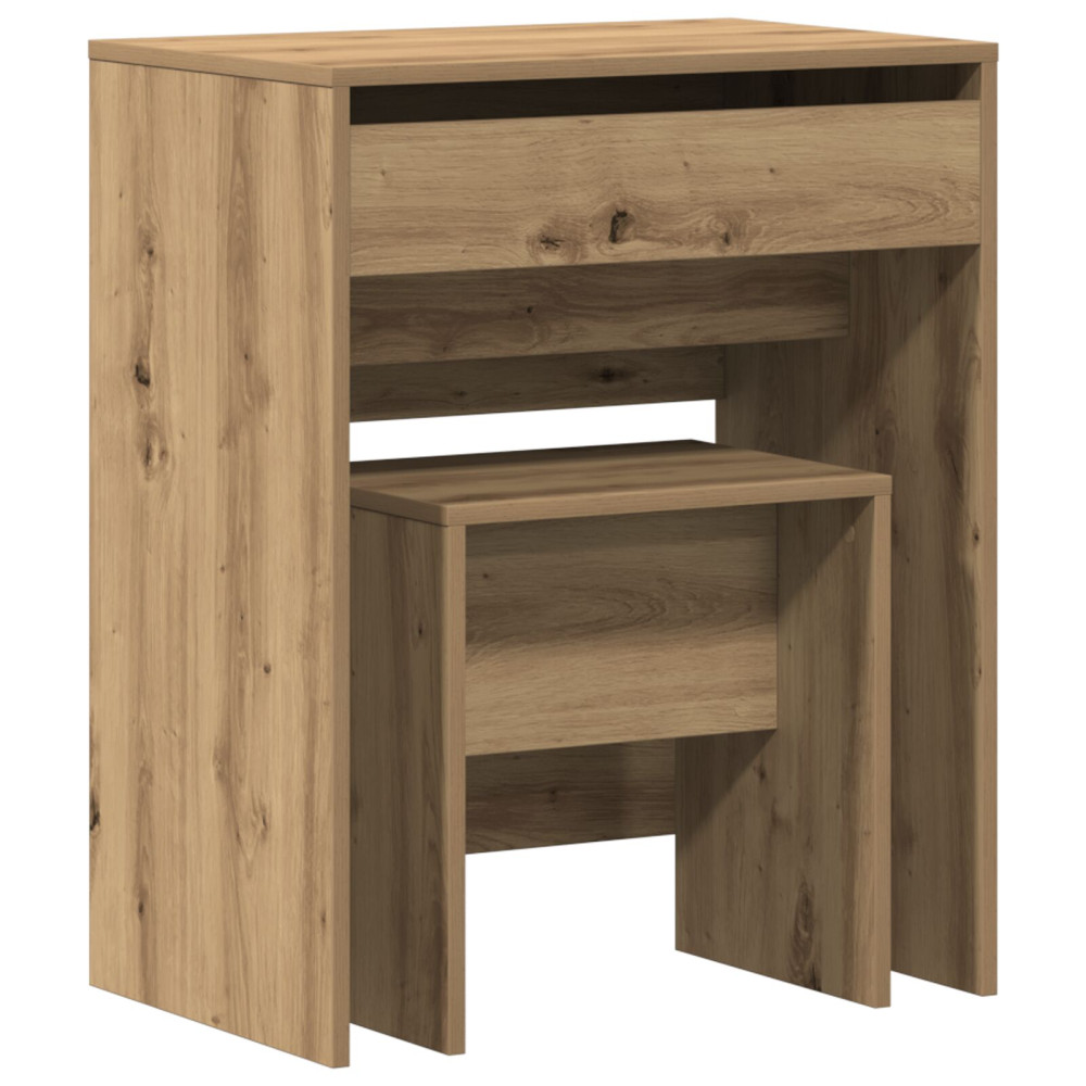 Produktbild för Sminkbord med låda artisan ek 60 x 40 x 75 cm Konstruerat trä