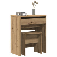 Produktbild för Sminkbord med låda artisan ek 60 x 40 x 75 cm Konstruerat trä