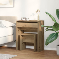 Produktbild för Sminkbord med låda artisan ek 60 x 40 x 75 cm Konstruerat trä