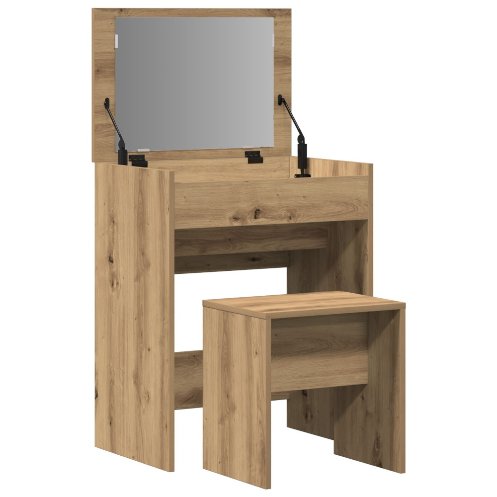 Produktbild för Sminkbord med låda artisan ek 60 x 40 x 75 cm Konstruerat trä