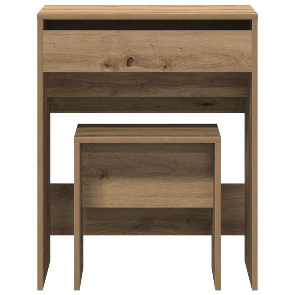 Produktbild för Sminkbord med låda artisan ek 60 x 40 x 75 cm Konstruerat trä