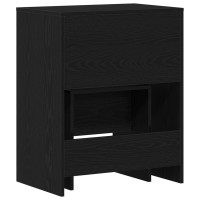 Produktbild för Sminkbord med låda Svart ek 60 x 40 x 75 cm Konstruerat trä
