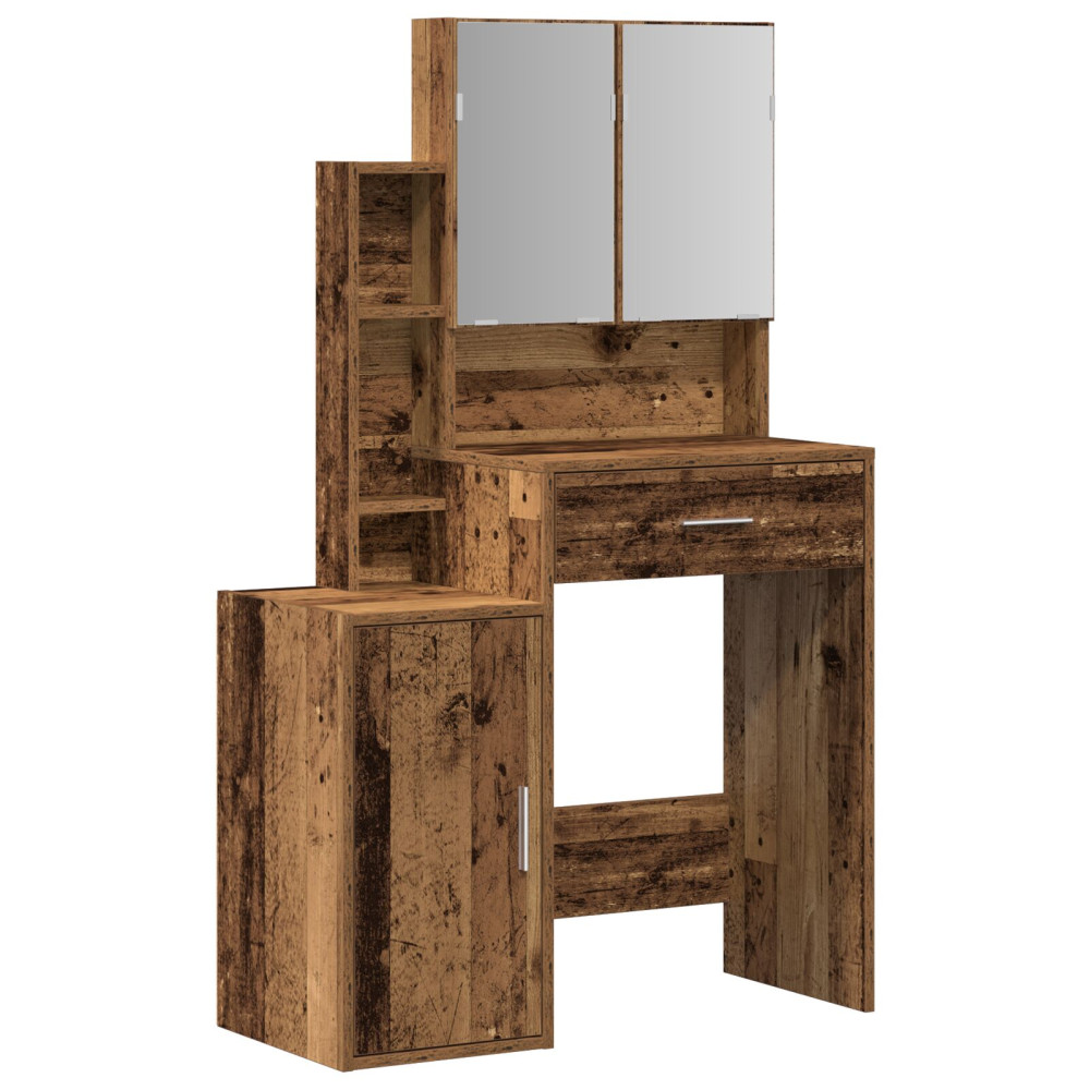 Produktbild för Smyckebord Gammalt trä 80 x 35 x 132 cm Konstruerat trä