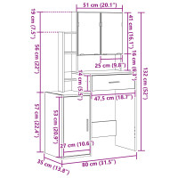 Produktbild för Smyckebord Gammalt trä 80 x 35 x 132 cm Konstruerat trä
