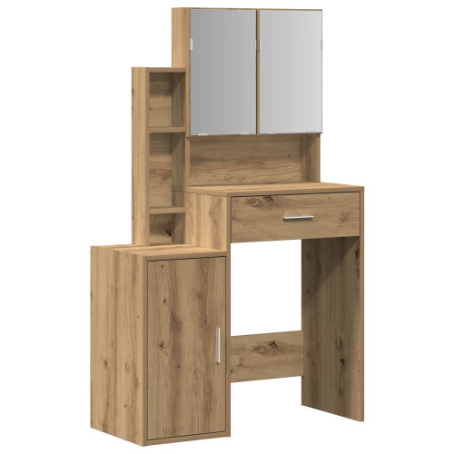vidaXL Smyckebord med låda Artisan Ek 80 x 35 x 132 cm Konstruerat trä