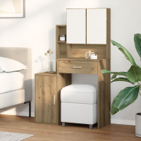 Produktbild för Smyckebord med låda Artisan Ek 80 x 35 x 132 cm Konstruerat trä