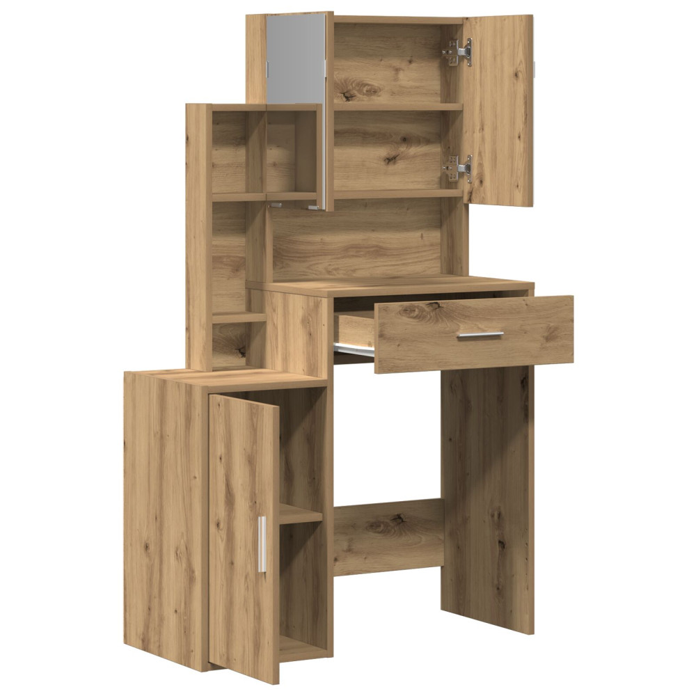 Produktbild för Smyckebord med låda Artisan Ek 80 x 35 x 132 cm Konstruerat trä