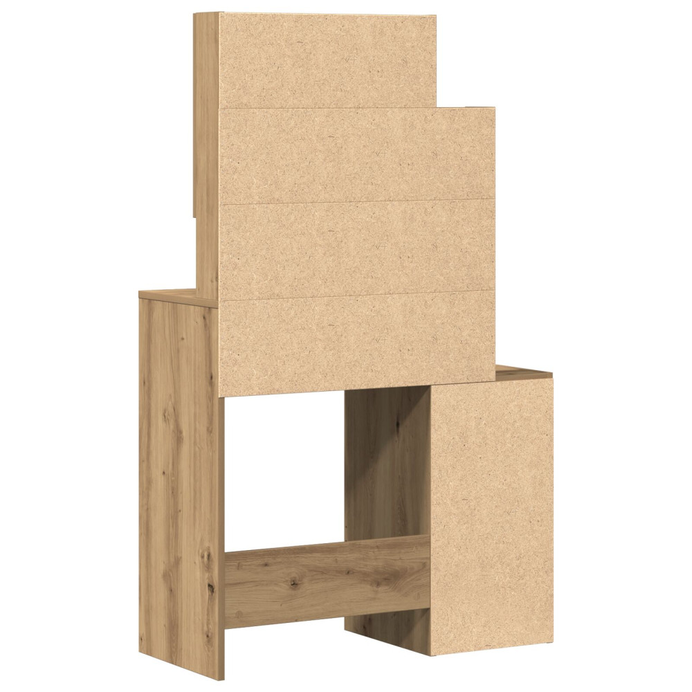 Produktbild för Smyckebord med låda Artisan Ek 80 x 35 x 132 cm Konstruerat trä