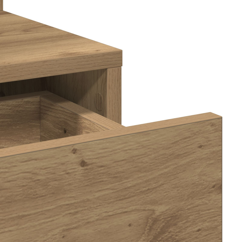 Produktbild för Smyckebord med låda Artisan Ek 80 x 35 x 132 cm Konstruerat trä
