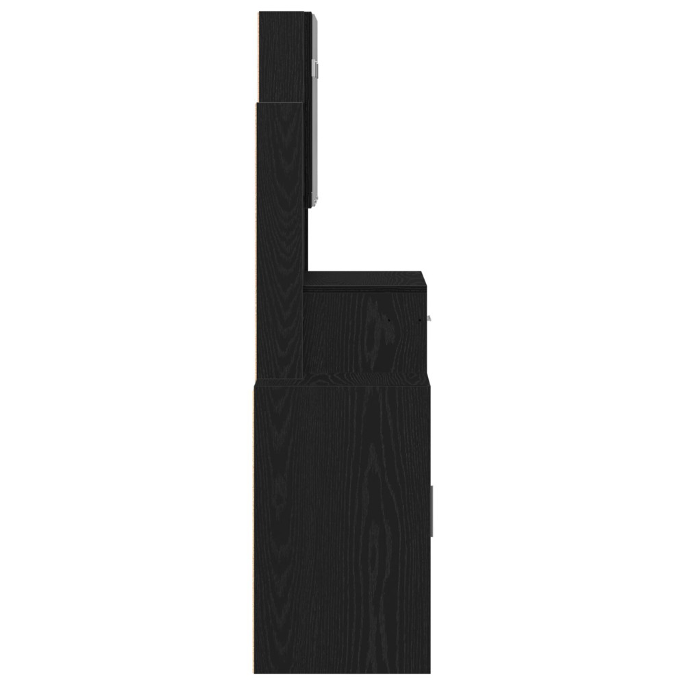 Produktbild för Smyckebord med låda Svart Ek 80 x 35 x 132 cm Konstruerat trä