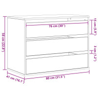 Produktbild för Lådans skåp med låda Svart 80 x 41 x 58 cm Konstruerat trä