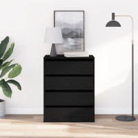 Produktbild för Lådans skåp med låda Svart 60 x 41 x 76 cm Konstruerat trä