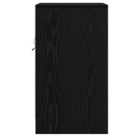 Produktbild för Nattduksbord med låda Svart Ek 38 x 34 x 61 cm Konstruerat trä
