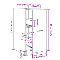 Produktbild för Apoteksskåp Svart ek 30 x 41 x 77,5 cm Konstruerat trä