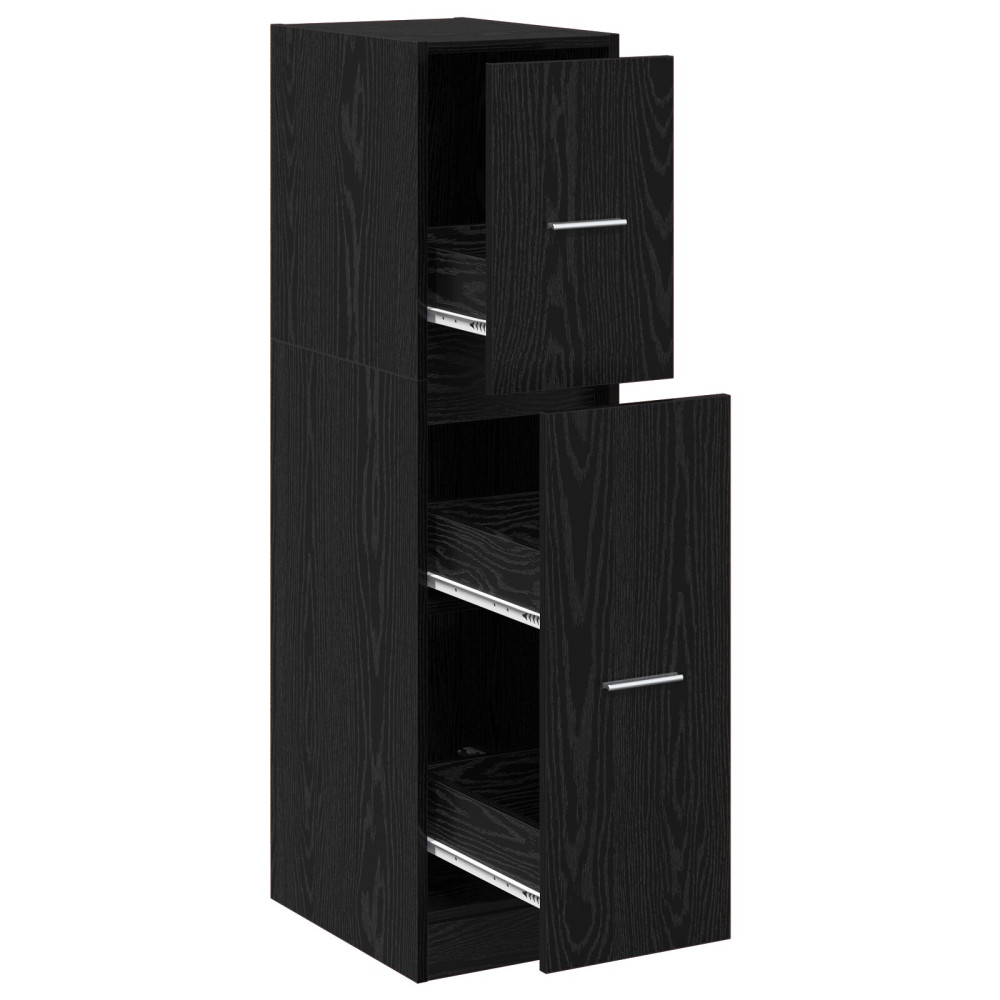 Produktbild för Apoteksskåp Svart ek 30 x 41 x 118 cm Konstruerat trä