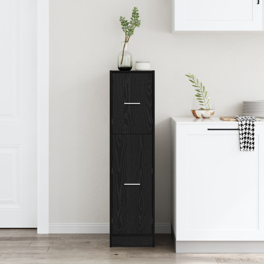 Produktbild för Apoteksskåp Svart ek 30 x 41 x 118 cm Konstruerat trä