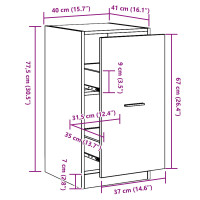 Produktbild för Apoteksskåp Svart ek 40 x 41 x 77.5 cm Konstruerat trä