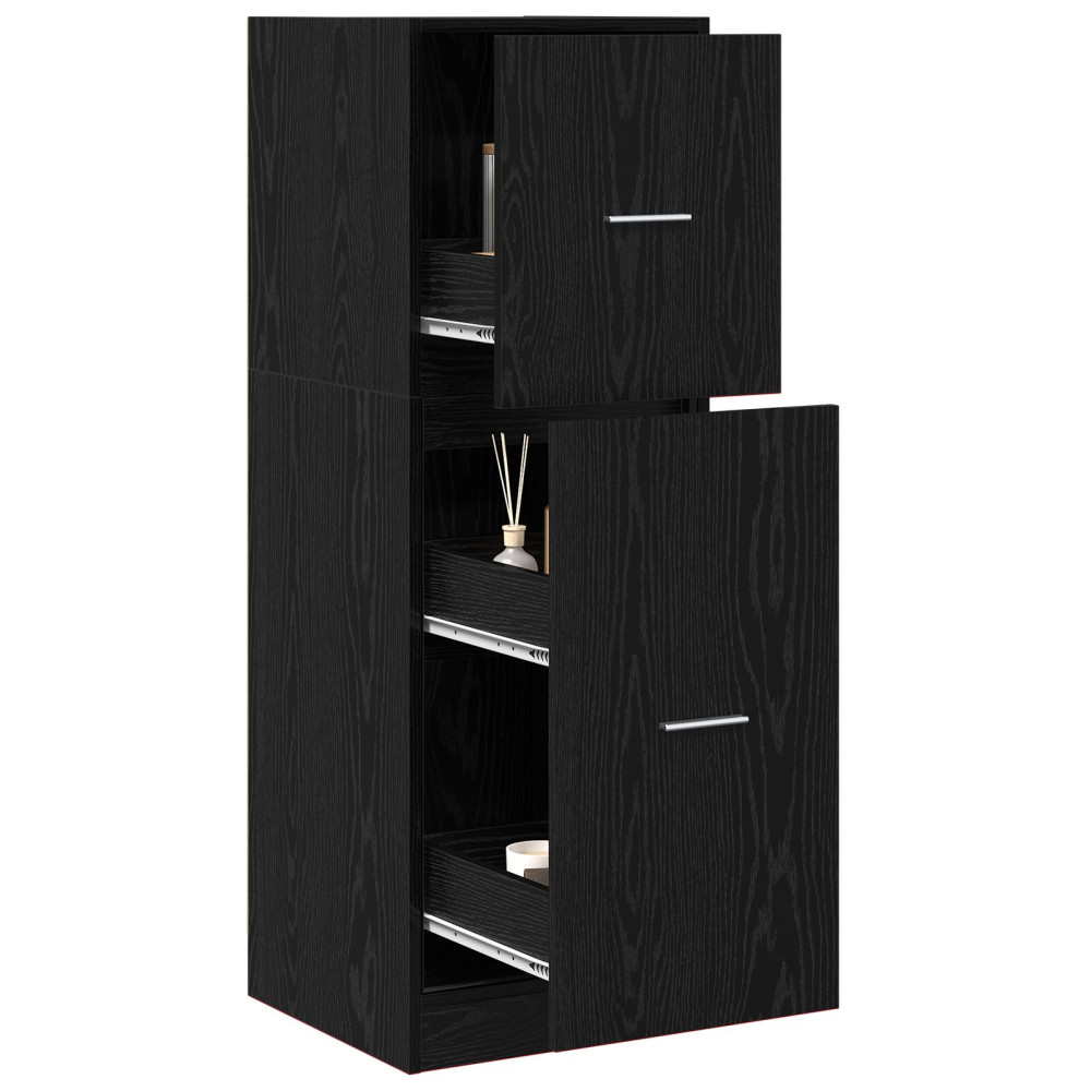Produktbild för Apoteksskåp Svart ek 40 x 41 x 118 cm Konstruerat trä