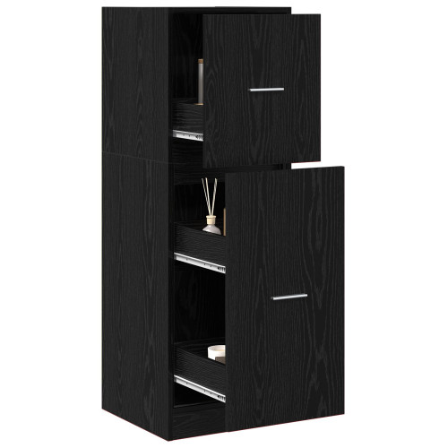 vidaXL Apoteksskåp Svart ek 40 x 41 x 118 cm Konstruerat trä