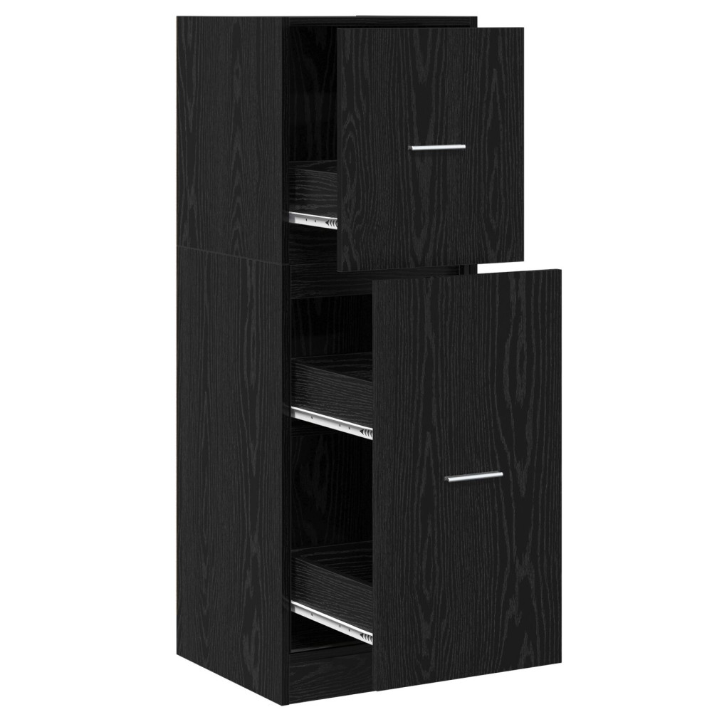 Produktbild för Apoteksskåp Svart ek 40 x 41 x 118 cm Konstruerat trä