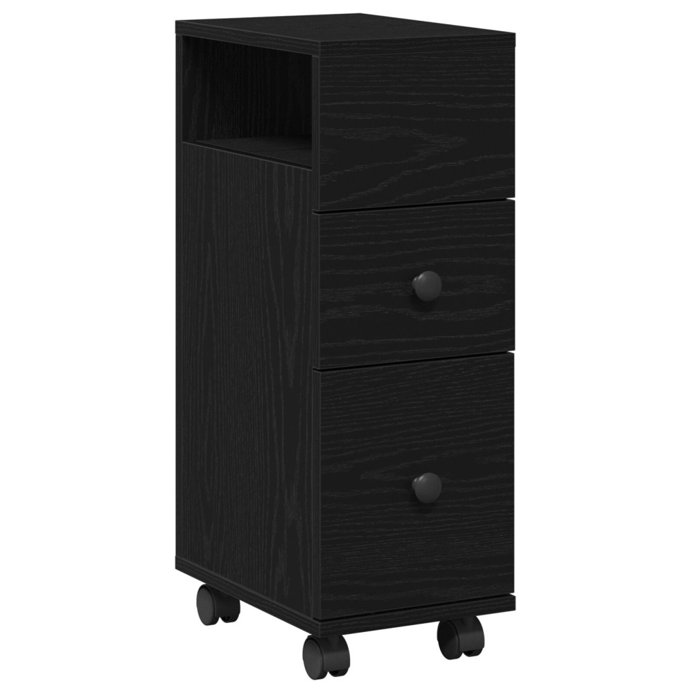 Produktbild för Badrumsmöbelset Svart Ek 33 x 23 x 65 cm Konstruerat trä