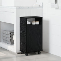 Produktbild för Badrumsmöbelset Svart Ek 33 x 23 x 65 cm Konstruerat trä