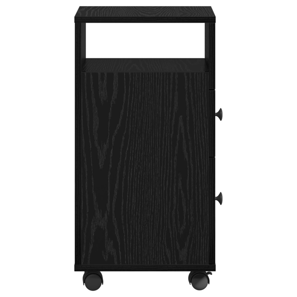 Produktbild för Badrumsmöbelset Svart Ek 33 x 23 x 65 cm Konstruerat trä