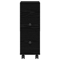 Produktbild för Badrumsmöbelset Svart Ek 33 x 23 x 65 cm Konstruerat trä